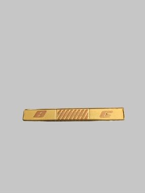 Vintage Gold Tone Tie Clip Bar with Geometric Design Classic Men’s Accessory
